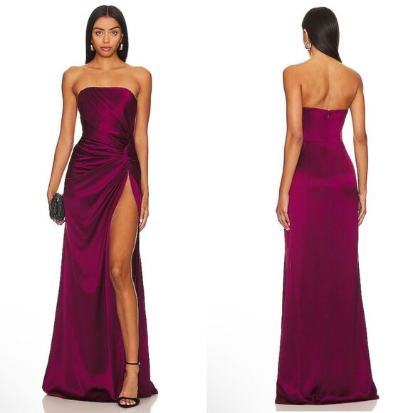 NEW NWT Sau Lee Hera Gown Boysen Berry - Picture 1 of 9